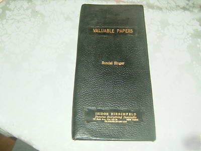Valuable papers holder -old- life insurance, last will+