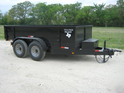 New 2010 7'X12' texas pride dump trailer 12K gvwr 