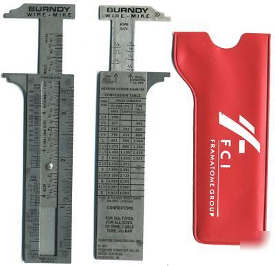 New burndy wire-mike stainless wire & pipe micrometer