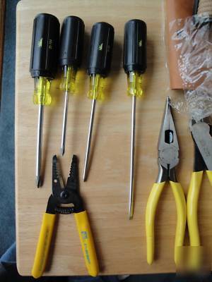 New ideal electrician 10 pc. tool set kit pouch brand 