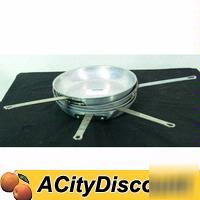 4 used crestware commercial kitchen fry pans 14-9/16