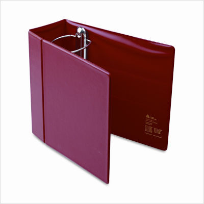 Heavy-duty vinyl ezd reference binder 5IN capacity, red