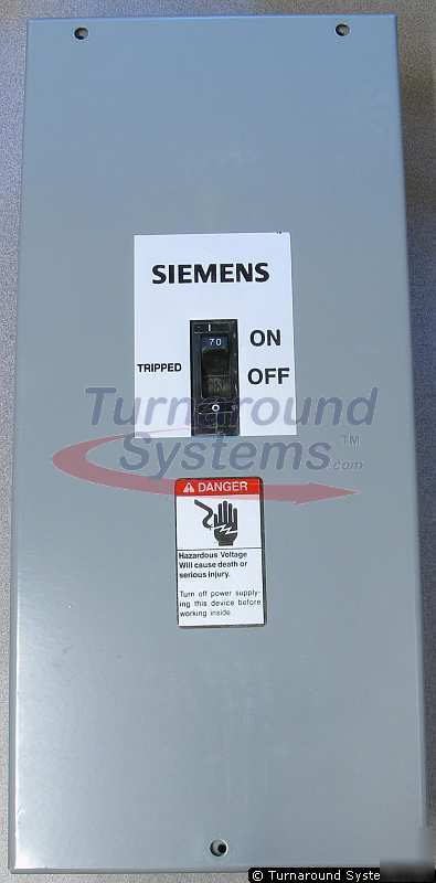 New siemens E1SED63B070 enclosed breaker, 70 amp, 600 v 