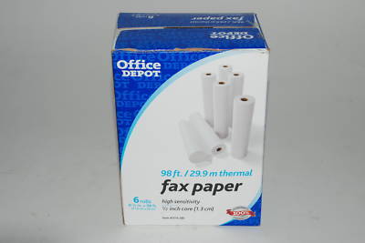 Office depot thermal fax paper -6 rolls -8-1/2