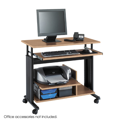 Safco muv mini tower mobile office workstation med oak
