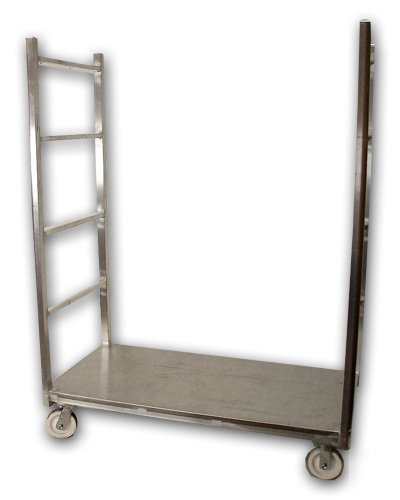 Solid aluminum rolling cart with 5 levels