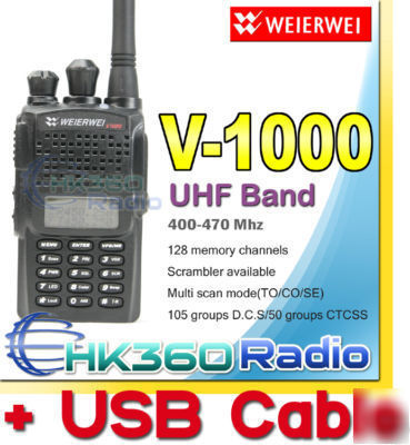 Weierwei v-1000 uhf 400-470MHZ+ earp+usb cable V1000