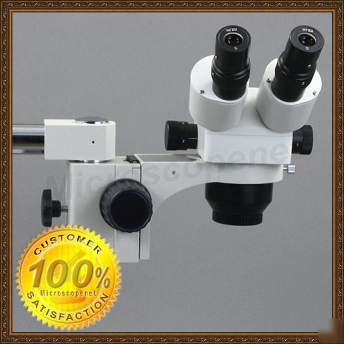 Binocular stereo zoom microscope 5X~80X with boom stand