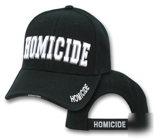 Deluxe homicide white embroidered hat