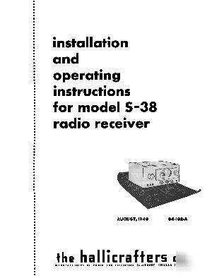 Hallicrafters s-38 manuals plus +++ Â»rÂ²