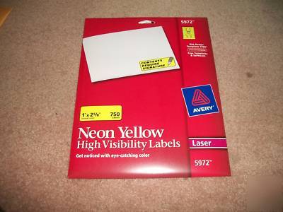 New avery 5972, neon yellow 1â€ x 2 5/8â€ 