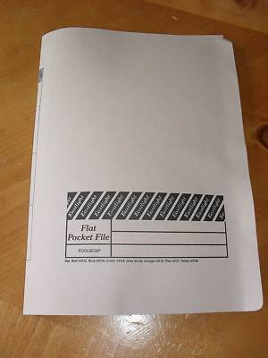 New brand packet of 10 buff flat pocket files foolscap