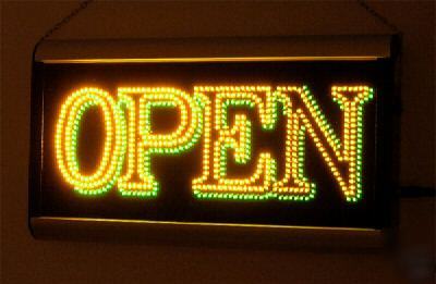 Super bright animated yellow & green led open sign y/g