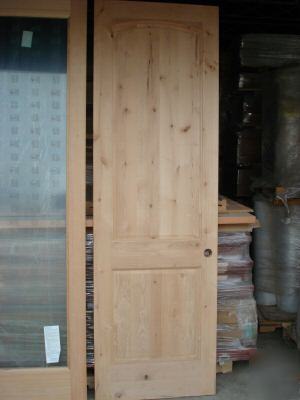 2 panel arch top knotty alder solid core wood door 8'0 