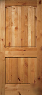 2 panel arch top knotty alder solid core wood door 8'0 