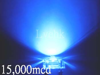 1000 5MM superbright blue flux led lamp 15KMCD freeship