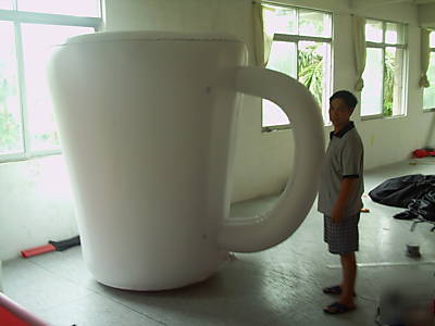 6.6FT (2M) advertising coffee mug cup balloon pvc 