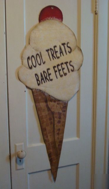 Bare feets cold treats ice cream cone stand garden flag