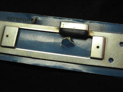Door release strike plate high strenth afco kick in res