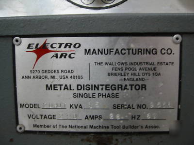 Electro arc tap disintegrator model 2DBQT 15KVA