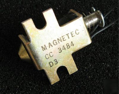 Five magnetec cc 3484 miniature solenoid actuators