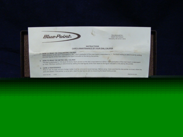Snap on blue point PMF147A dual scale caliper 0-6