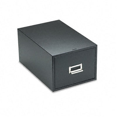 Steel sngle drawr card cabnt holds 1500 6 x 9 card blck