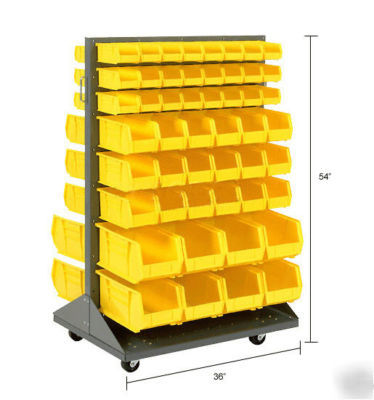 Storage bins pick rack mobile - commercial - 61 bins