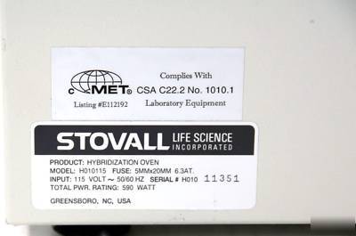 Stovall affymetrix genechip 640 hybridization oven