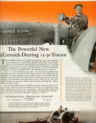 1929 mccormic deering tractor farming sd dodge truck ad