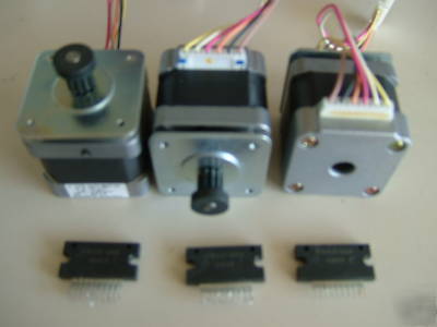 3 stepper motors & 3 control ic's -cnc mill lathe robot