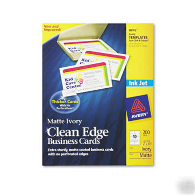 Avery ivory 2-sided clean edge 200 inkjet business card