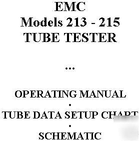 Chart book + manual - emc 213 & 215 tube tester checker