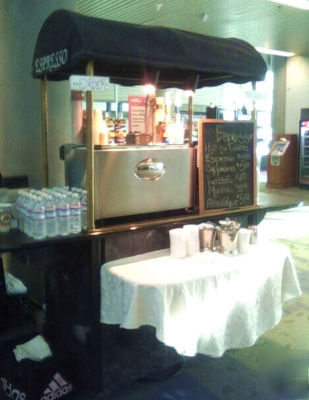 Espresso concession cart, including machine
