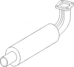 Kubota B1550D B1750D B5200D B7200E tractor muffler