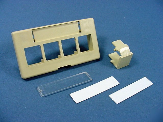 Leviton ivory 4-port quickport jack cubicle wallplate