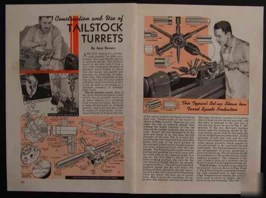 Metal lathe tailstock turret 4 styles plans how-to info