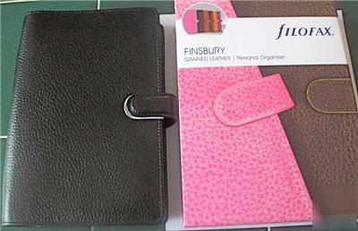Nib filofax finsbury black leather personal organiser b 