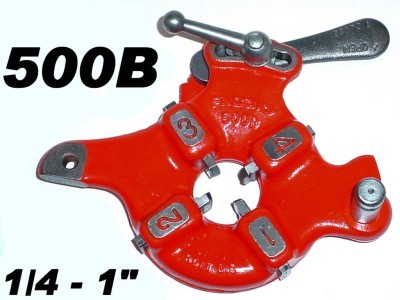 Ridgid 500B die head w/ 3/4-10 bolt dies - 1/4
