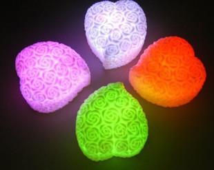 Romantic led 7 color change heart rose night light lamp
