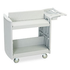 Safco twosided molded slant shelf cart