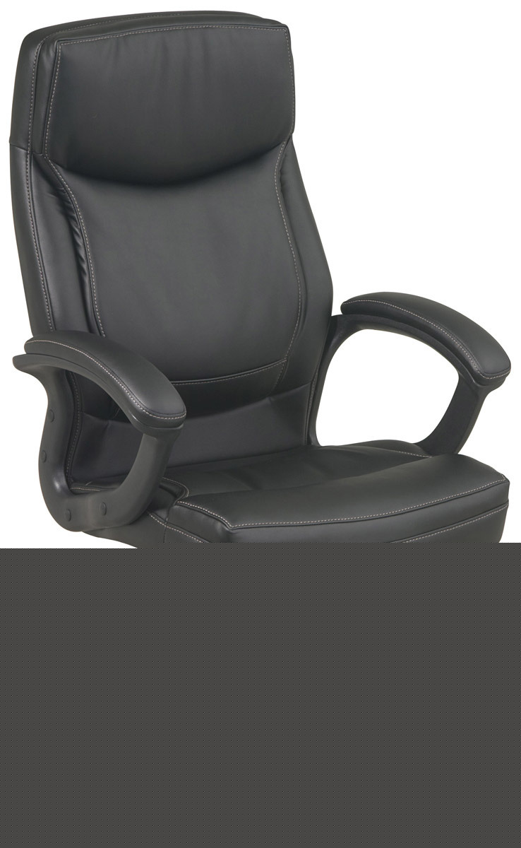 High back manager executive black leather office chair