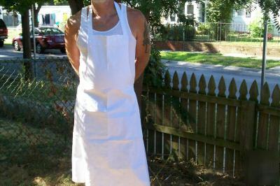 1 dozen white p/c bib aprons 36X33 no pocket 