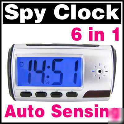 2MP auto sensing hd spy camera watch clock dvr 6 in 1