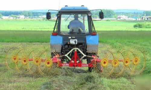 8 wheel rcs hay rake with 18'8