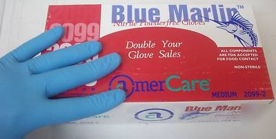 (200) fda accepted powder & latex free nitrile gloves m