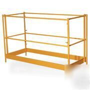 Guard rail system set for baker style scaffolding