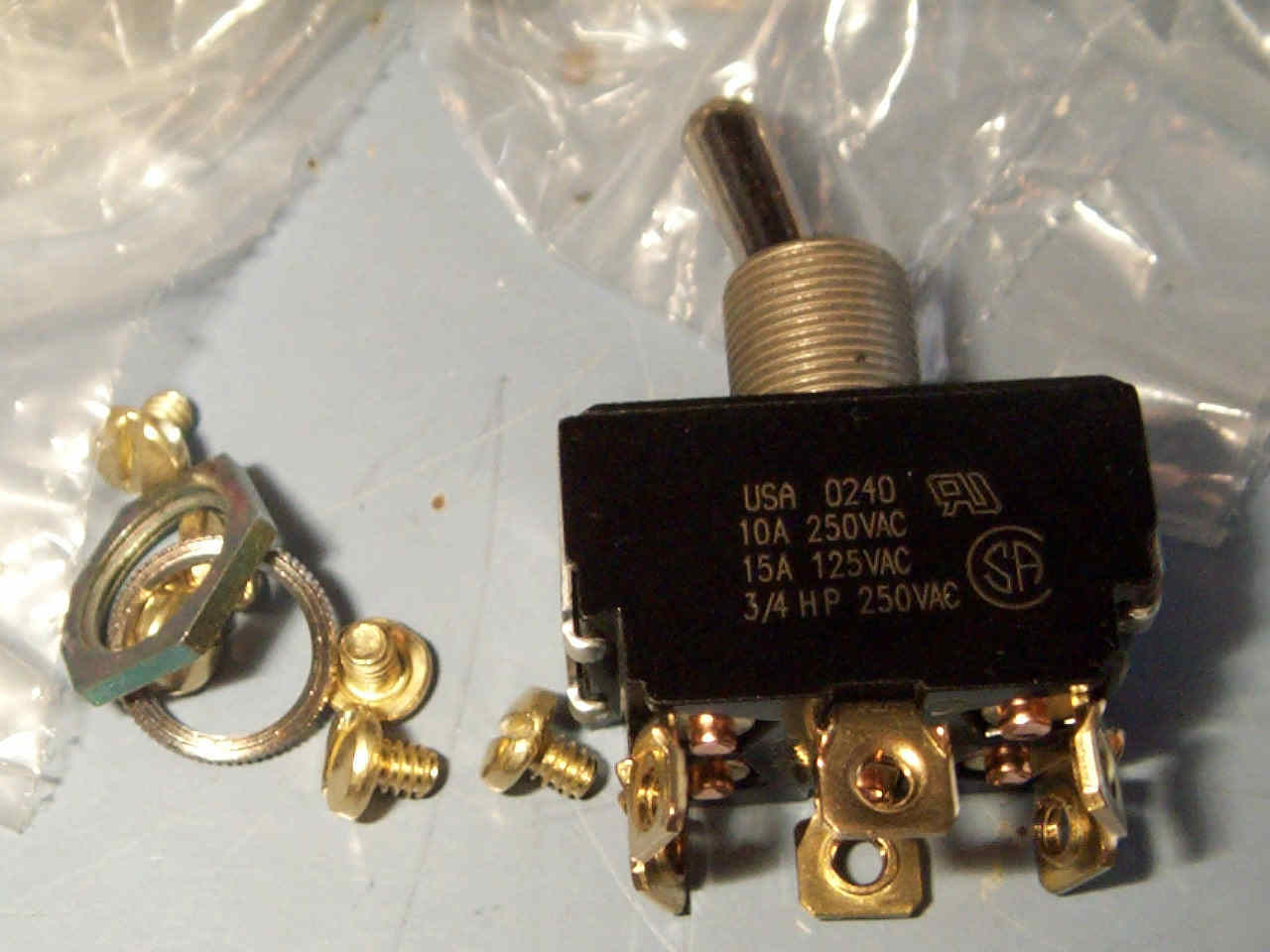New 5 toggle switche 15A dpdt heavy duty 250V or 12V