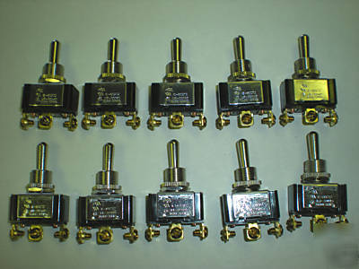 New on-off-on toggle switch, 20AMP, 3/4HP, lot of 10, 