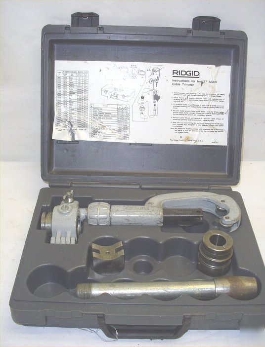 Ridgid ascr cable trimmer bushing holder set kit 